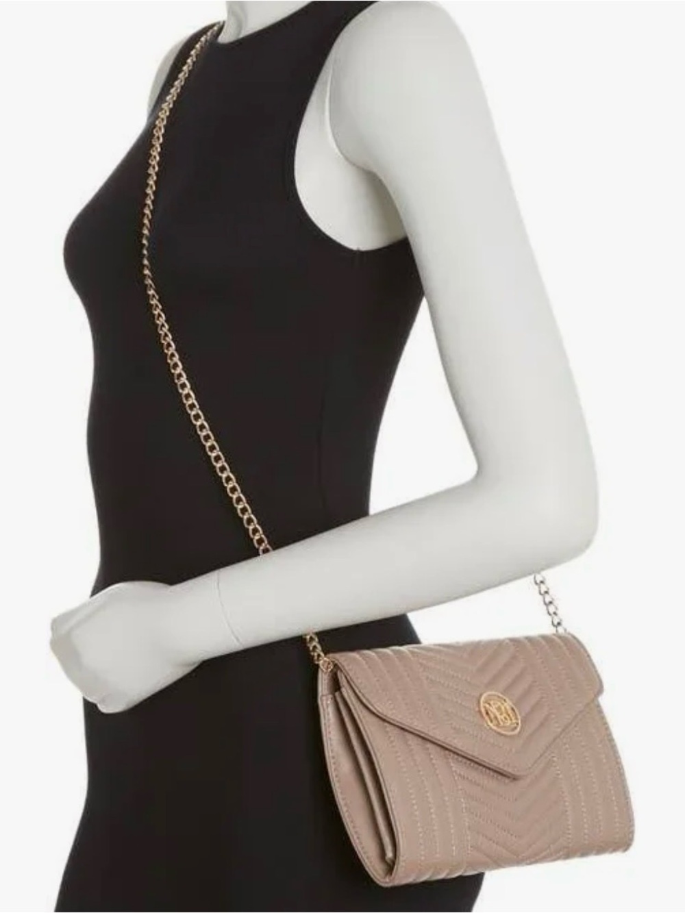 Badgley Mischka Women's Collection Chevron Quilted Crossbody Bag